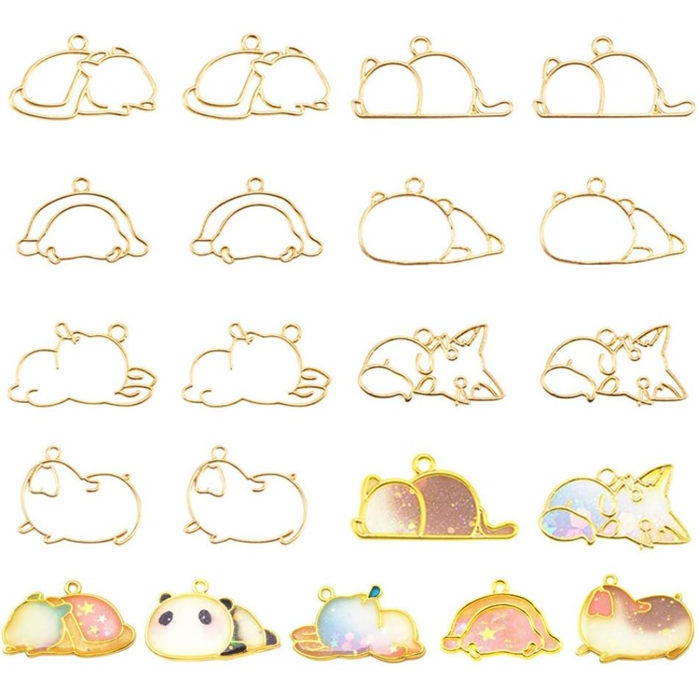 Bezels Pendant Resin - 14pcs Hibernator Theme Open Bezel Charms