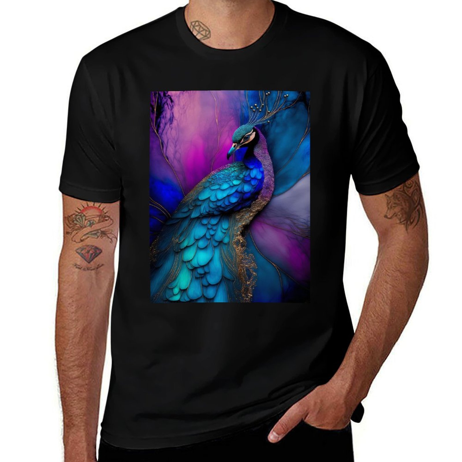 Resin Art Alcohol Ink - Peacock Plume - Alcohol Ink Resin