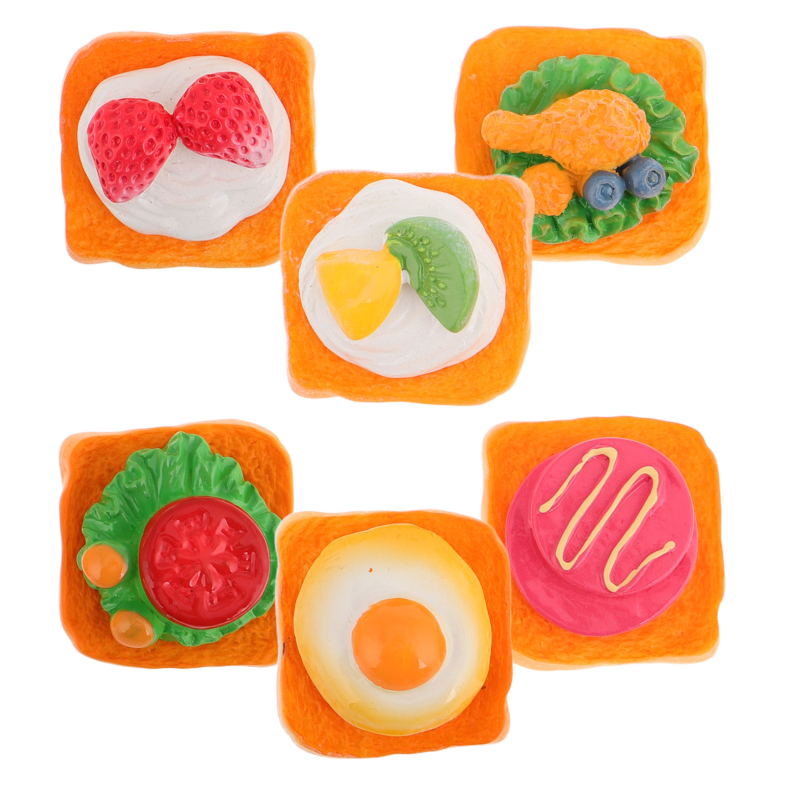 Resin Art Class - 6Pcs Mini Sandwich Breakfast Creative Resin