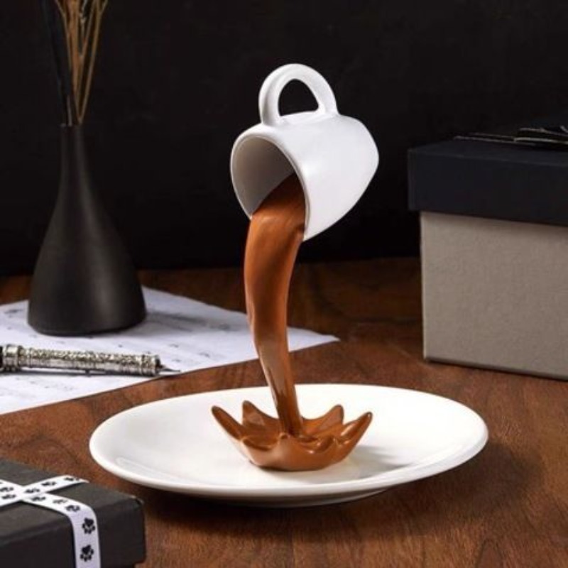 3D Coffee Cup Art Sculpture Of - Resin Art Pouring 评论和价格