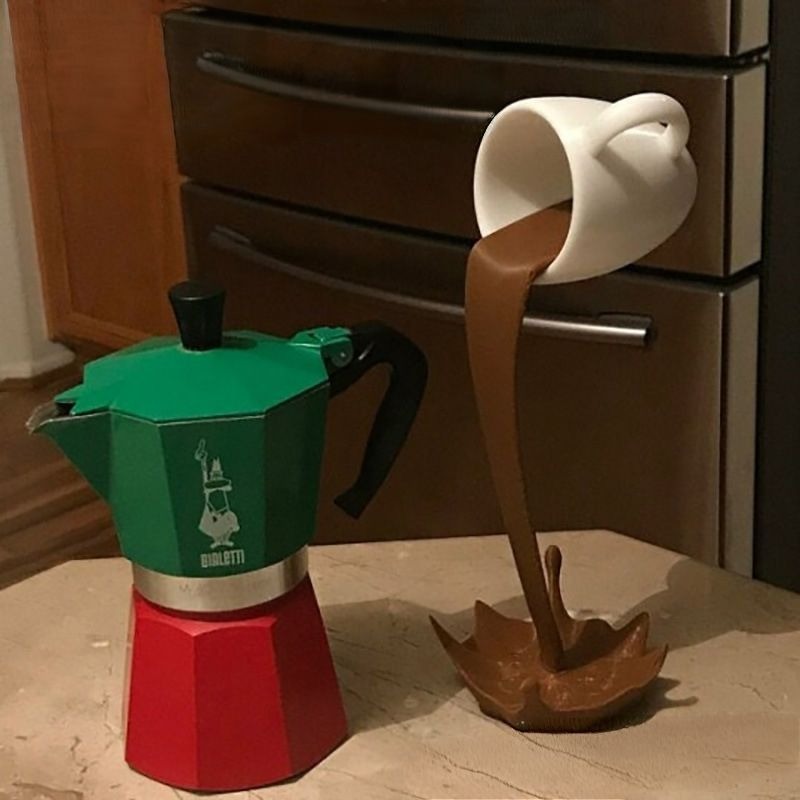 3D Coffee Cup Art Sculpture Of - Resin Art Pouring 评论和价格