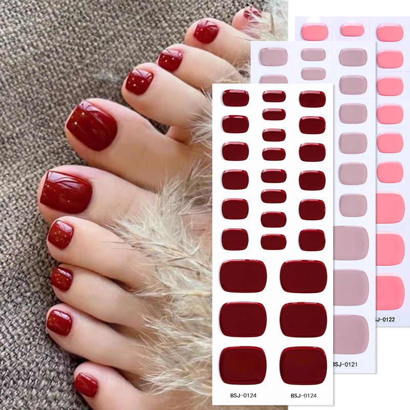 Pure Color Toe Gel Nail Sticke - Uv Lamp Nail Resin 评论和价格