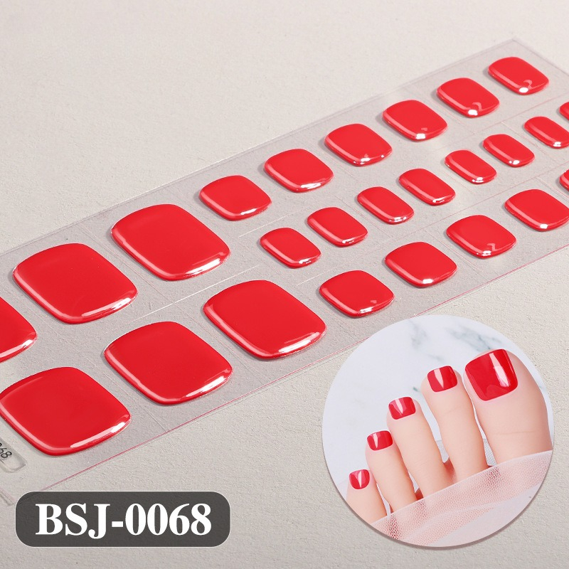 Pure Color Toe Gel Nail Sticke - Uv Lamp Nail Resin 评论和价格