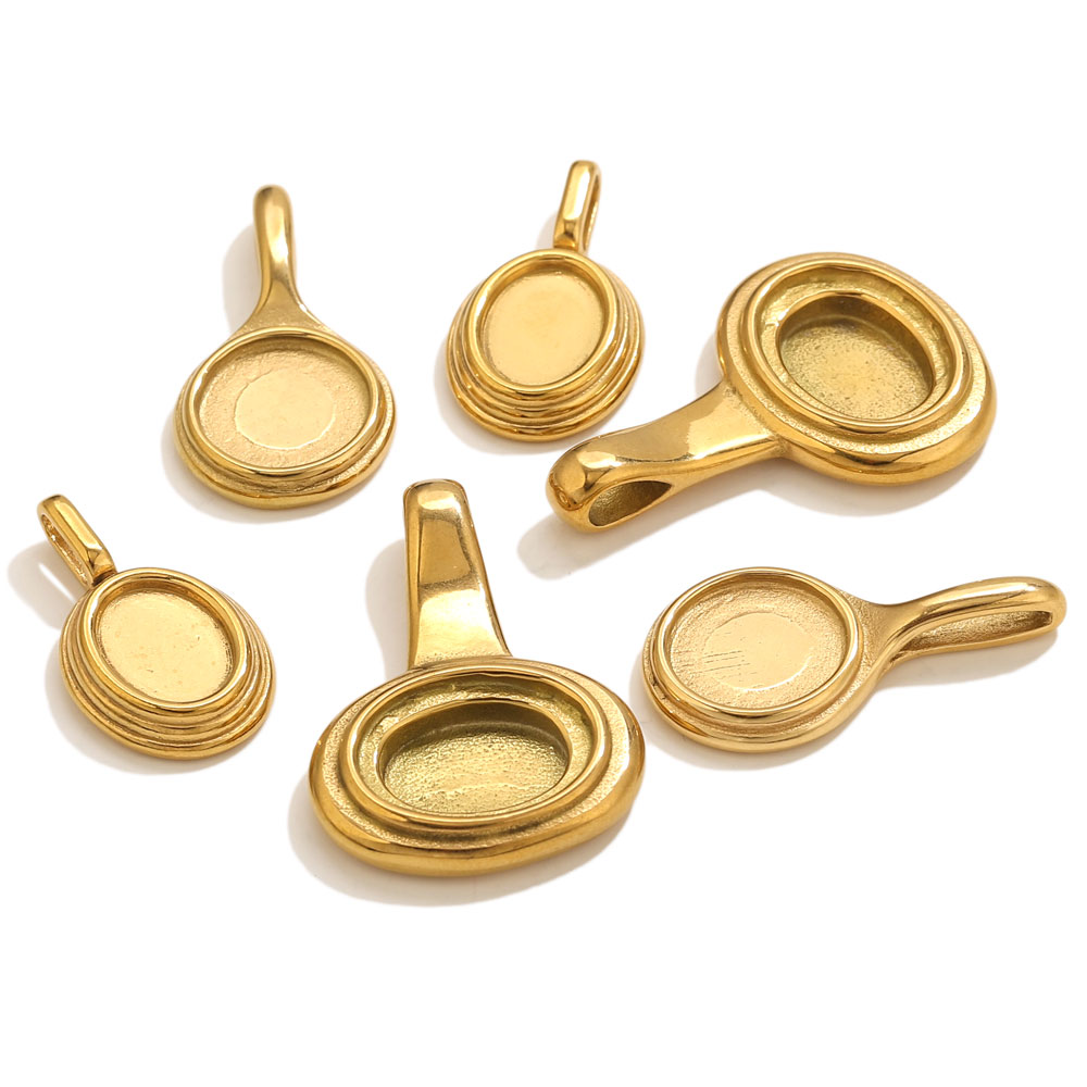 5pcs Stainless Steel Round Ova - Bezels Pendant Resin 评论和价格