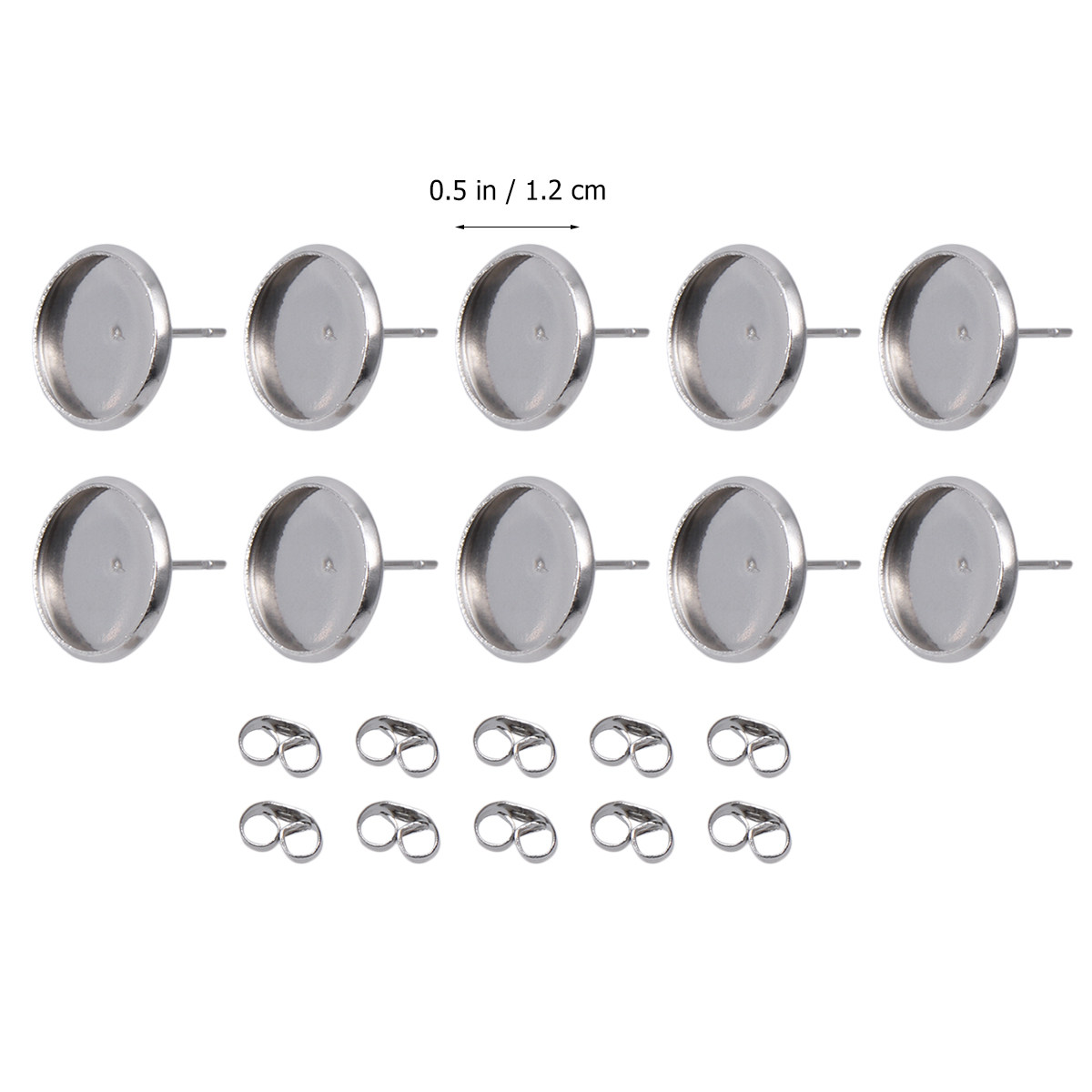80Pcs Stainless Steel Earring  - Bezels Pendant Resin 评论和价格