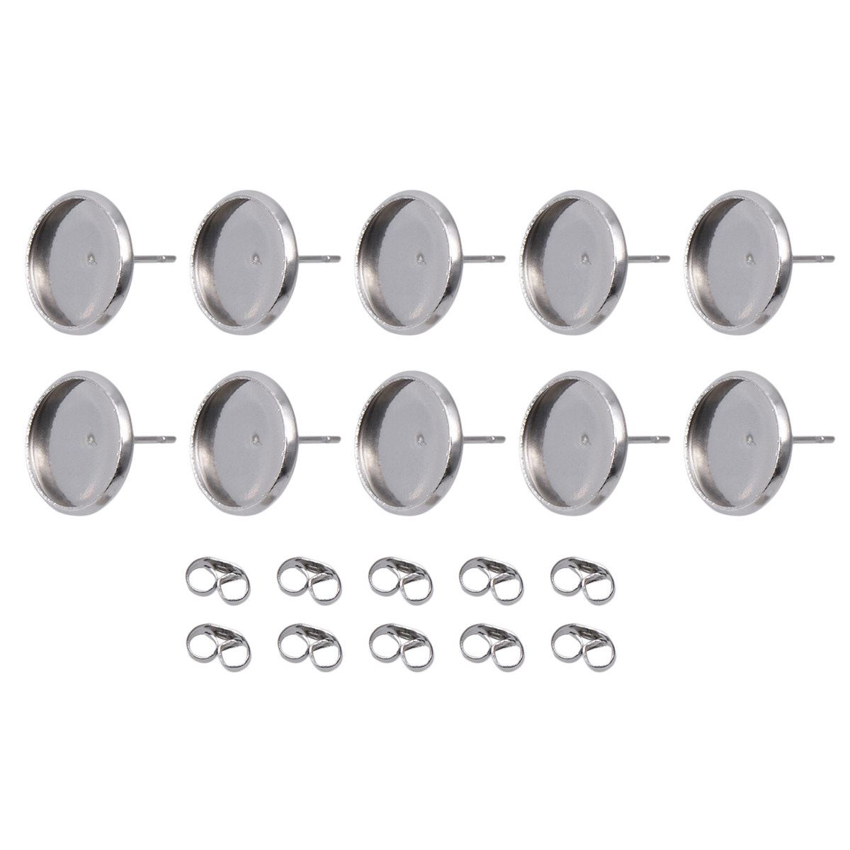 80Pcs Stainless Steel Earring  - Bezels Pendant Resin 评论和价格