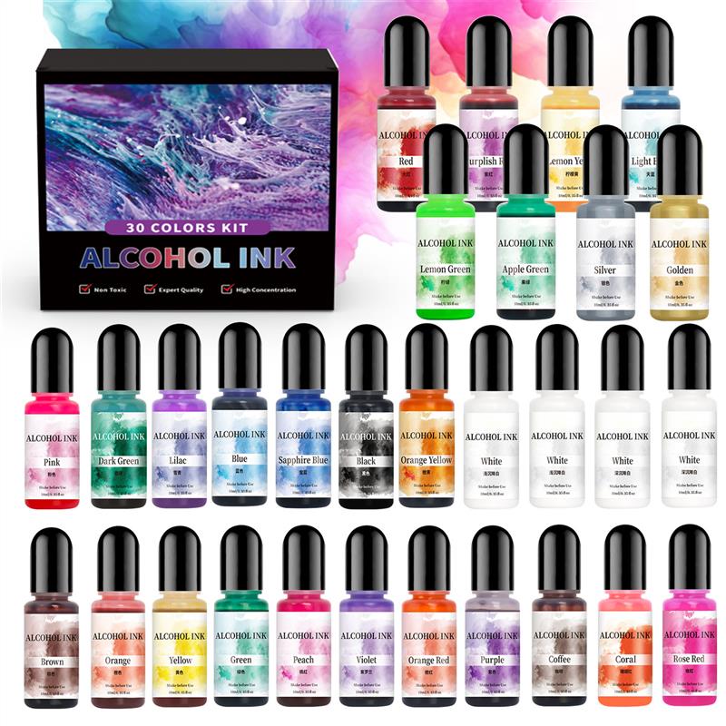 1 Set Art Ink Alcohol Epoxy Re - Resin Art Alcohol Ink 评论和价格