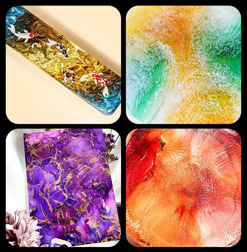 1 Set Art Ink Alcohol Epoxy Re - Resin Art Alcohol Ink 评论和价格