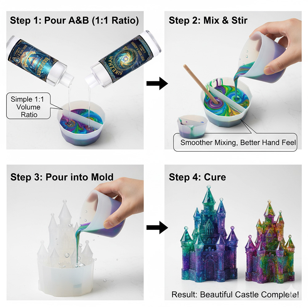Epoxy Resin Kit with 4 Silicon - Resin Art Pouring 评论和价格