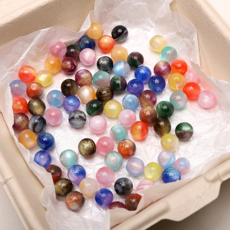 10-25pcs 8mm Resin Glitter Bea - Resin Art Necklace 评论和价格