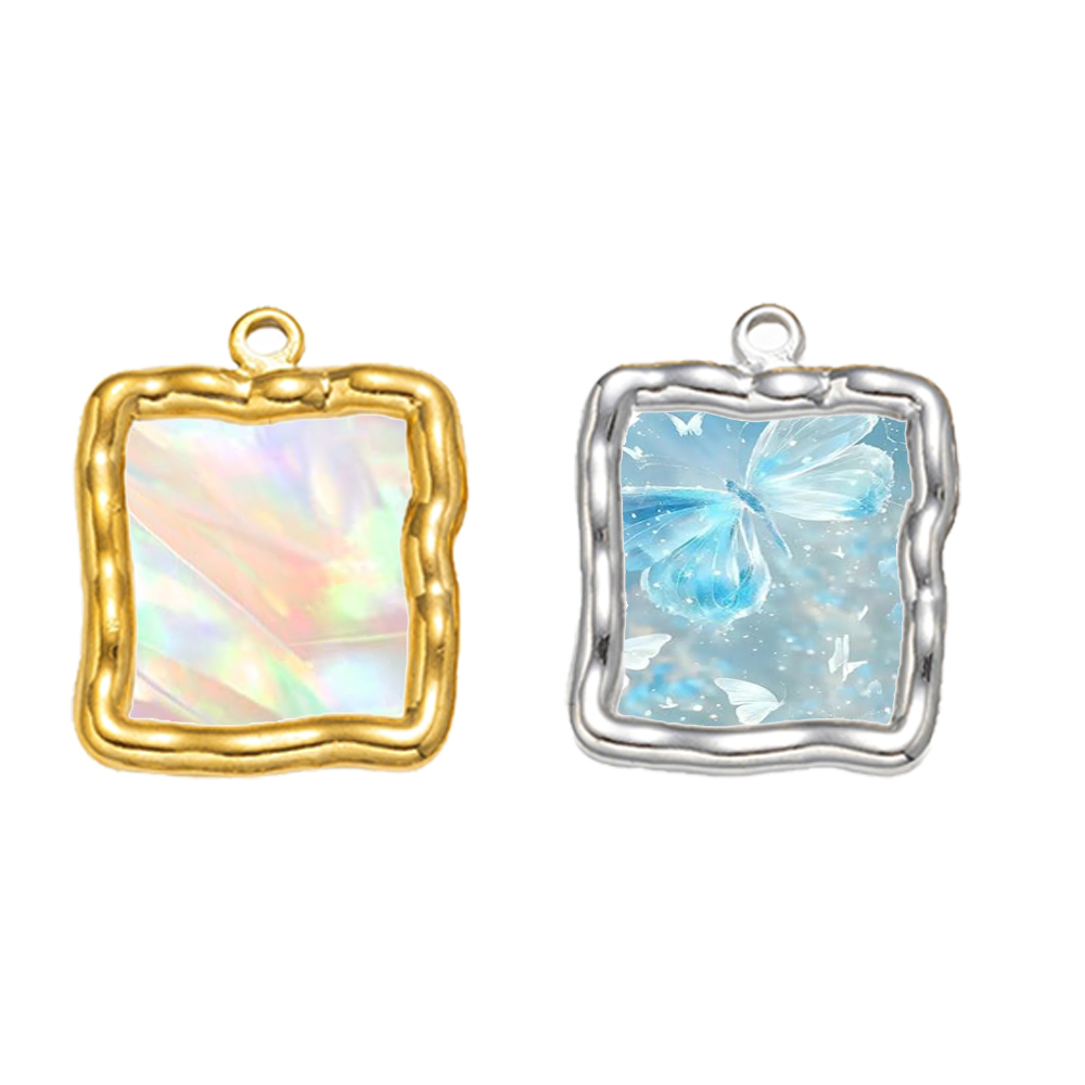 5pcs Handmade Stainless Steel  - Bezels Pendant Resin 评论和价格