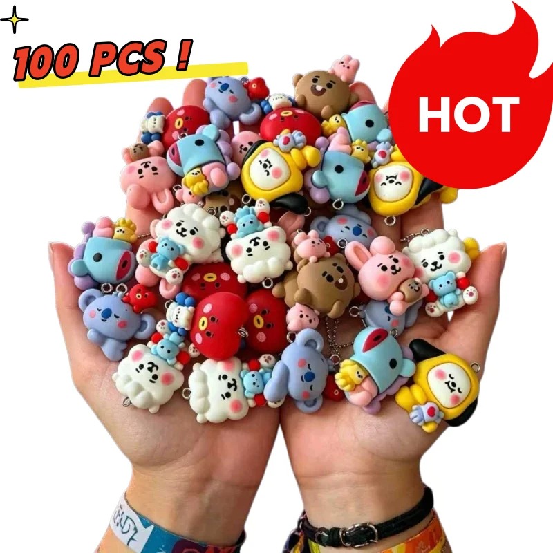 7pcs BT21 Resin Cartoon Charm  - Resin Art Box 评论和价格