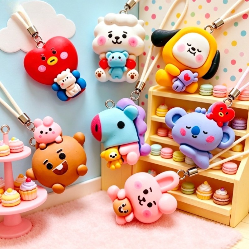 7pcs BT21 Resin Cartoon Charm  - Resin Art Box 评论和价格