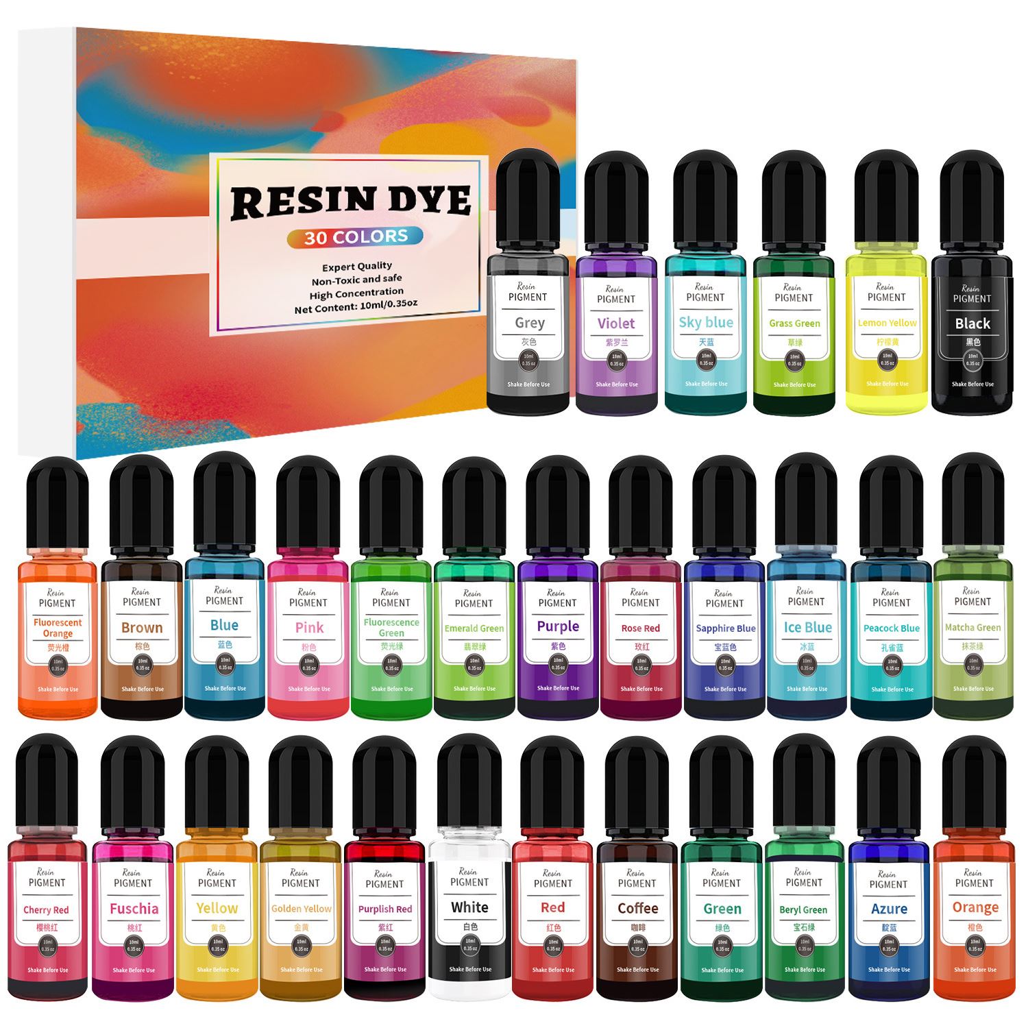 24/30 Colors Set 10ml Epoxy Re - Resin Art Alcohol Ink 评论和价格