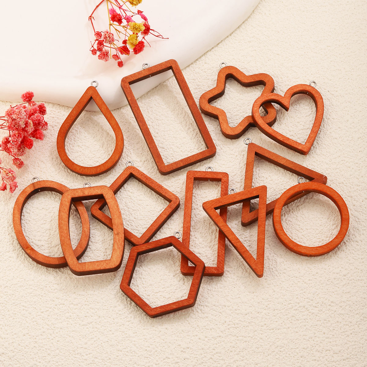 10PCS Triangle Rectangle Wood  - Resin Art Box 评论和价格