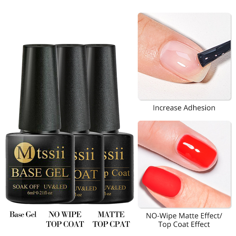 Base Gel No Wipe Top Coat 6ML  - Uv Lamp Nail Resin 评论和价格