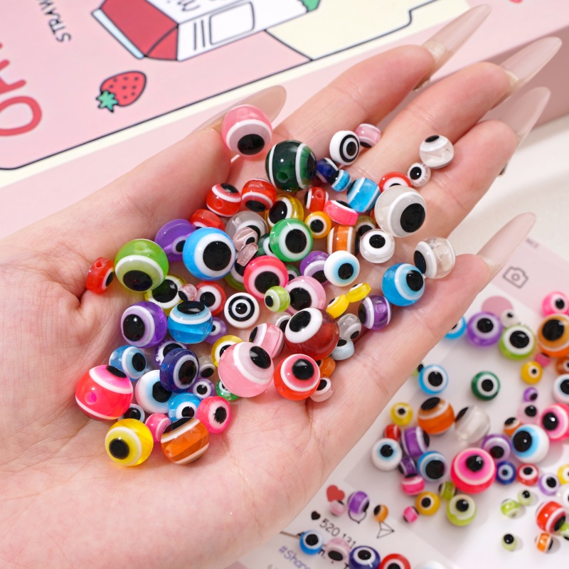 25pcs 12mm Resin Evil Eye Bead - Resin Art Necklace 评论和价格