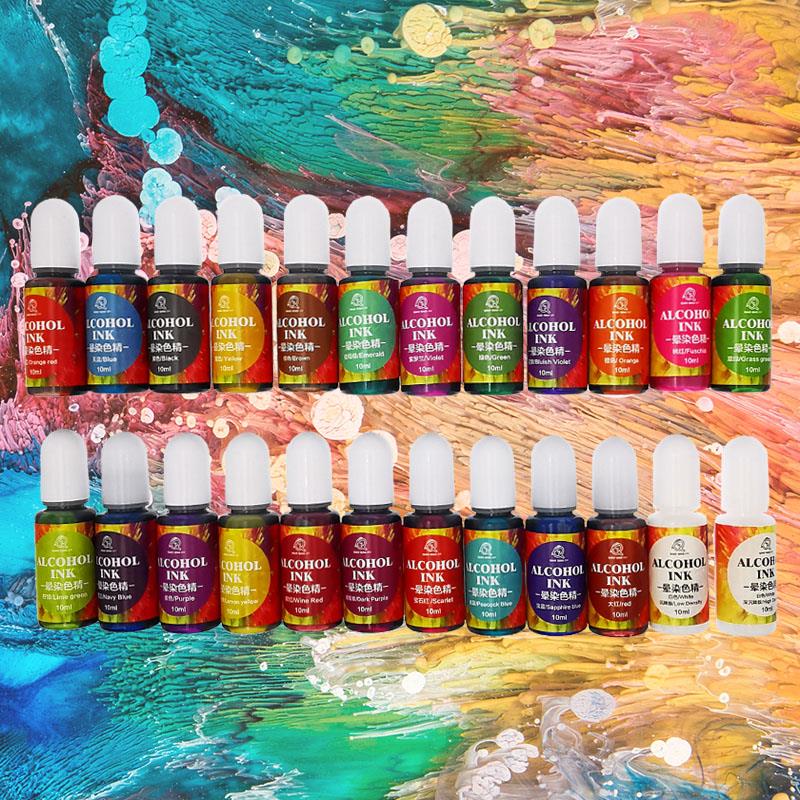 24 Color 10ml Art Ink Alcohol  - Resin Art Alcohol Ink 评论和价格