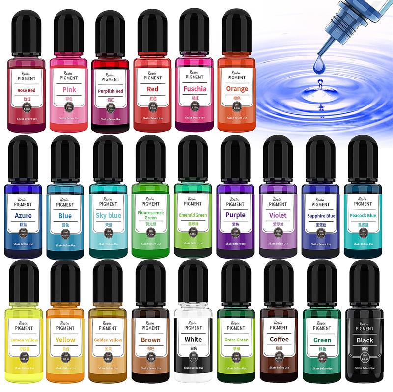 24 Color 10ml/Bottle Epoxy Res - Resin Art Alcohol Ink 评论和价格