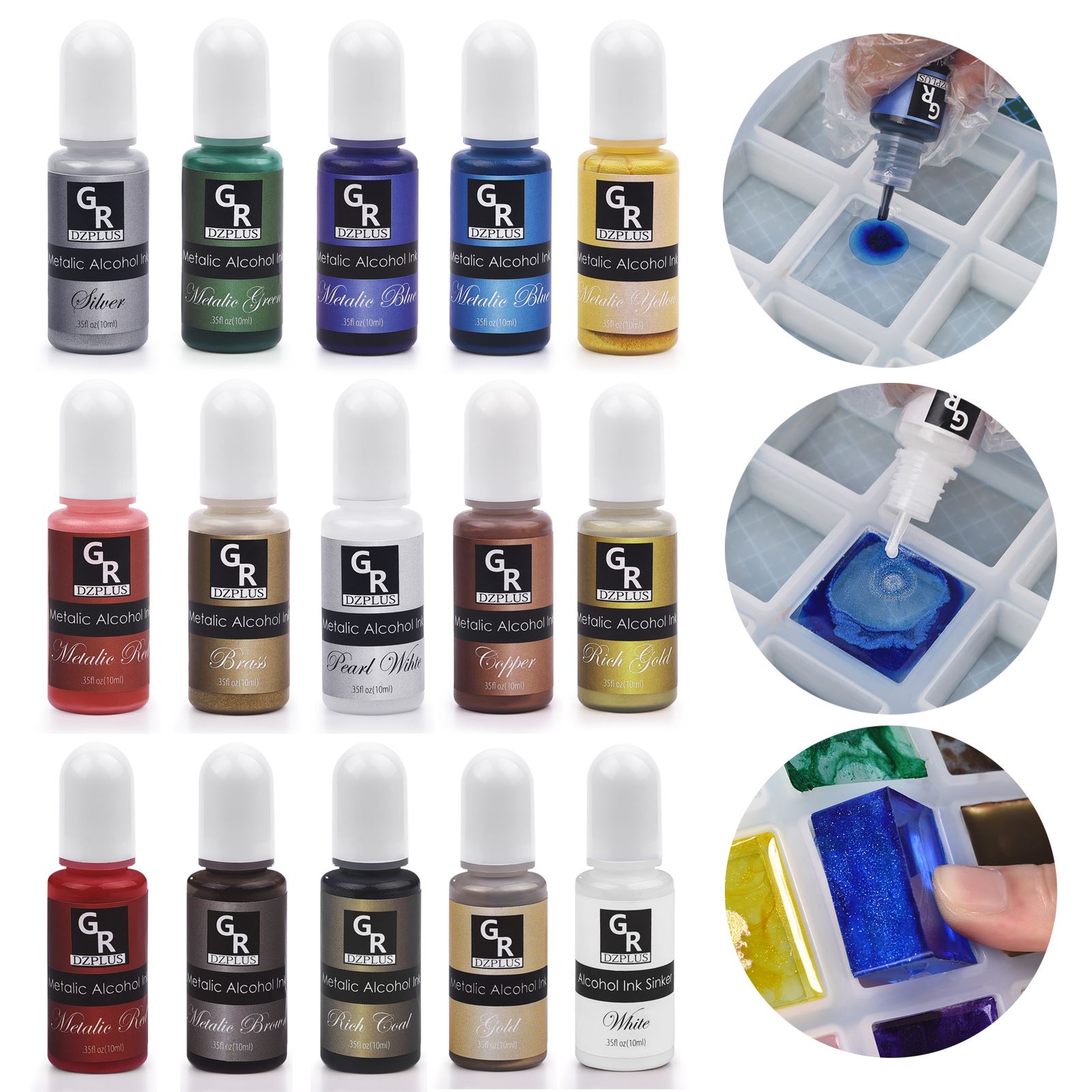 1 Set Resin Pigment Kit Art In - Resin Art Alcohol Ink 评论和价格