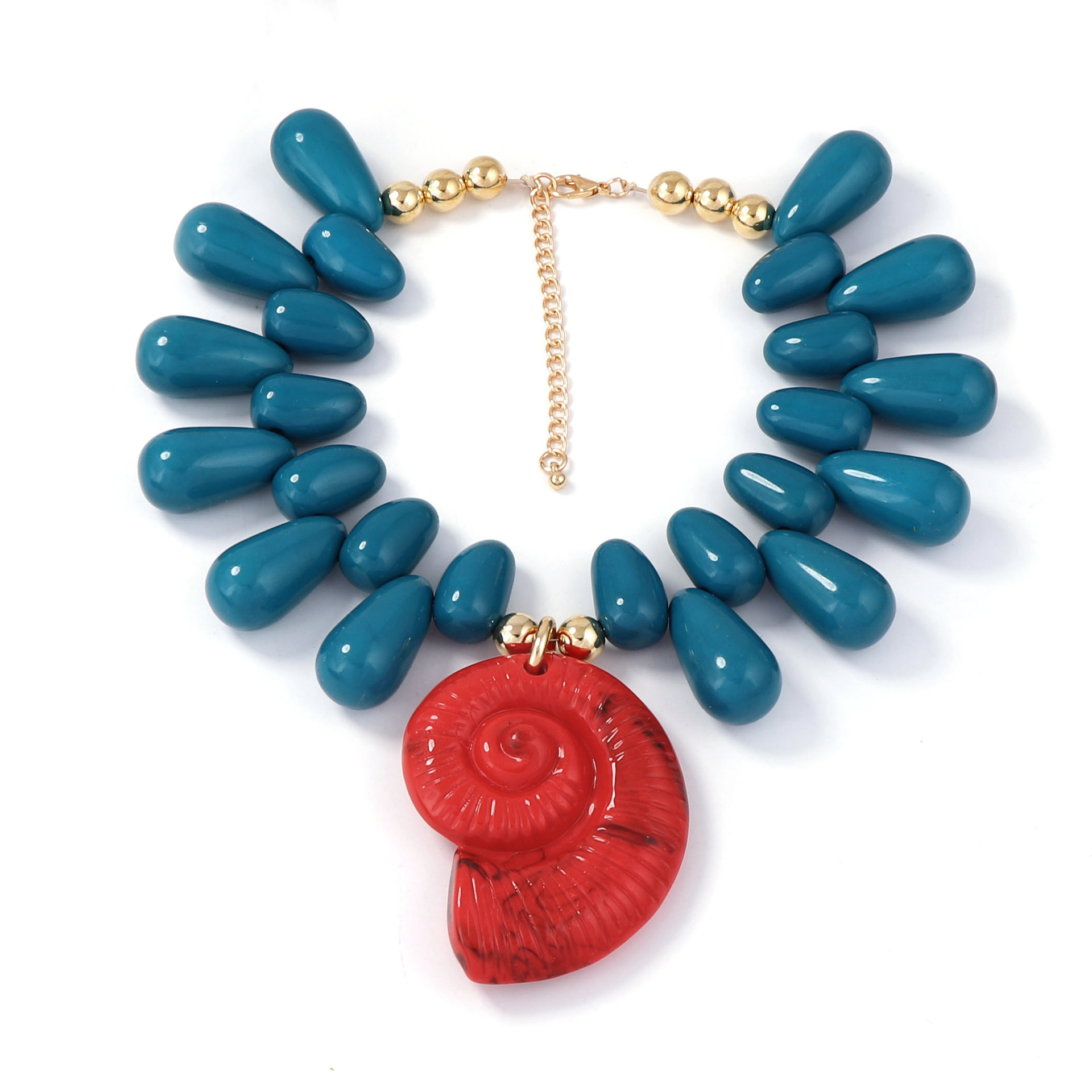 Boho Conch Pendant Choker Neck - Resin Art Necklace 评论和价格