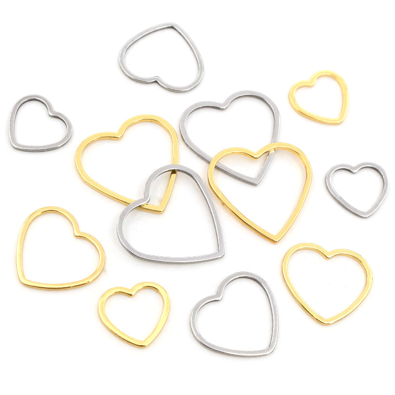 20pcs Heart Charm Gold Stainle - Bezels Pendant Resin 评论和价格