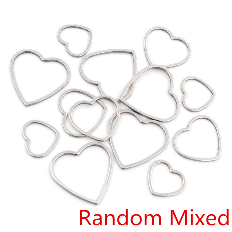 20pcs Heart Charm Gold Stainle - Bezels Pendant Resin 评论和价格