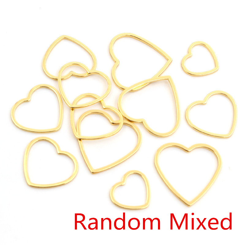 20pcs Heart Charm Gold Stainle - Bezels Pendant Resin 评论和价格