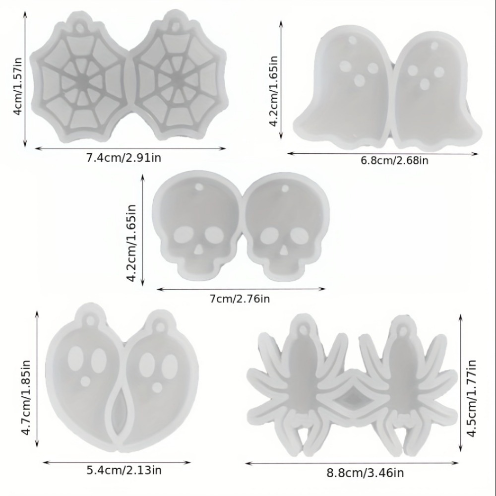 Shiny Cute Ghost Silicone Mold - Resin Art Necklace 评论和价格